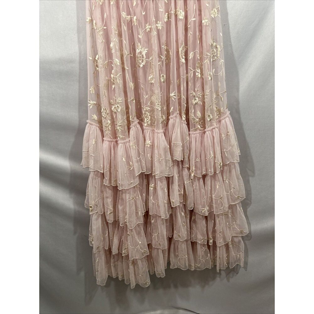 NEW MAC DUGGAL [ 6‎ ] 8005 Embroidered Floral Tiered Smock Neck Gown Rose Pink - Picture 16 of 16
